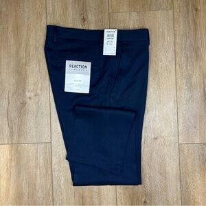 KENNETH COLE REACTION Urban Heather Slim Fit Dress Slacks in Blue.